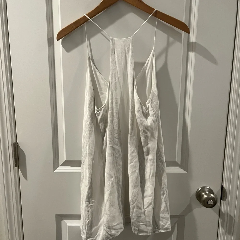 MOD Boutique Mini Dress/beach dress is white and grey stripe - Picture 4 of 4